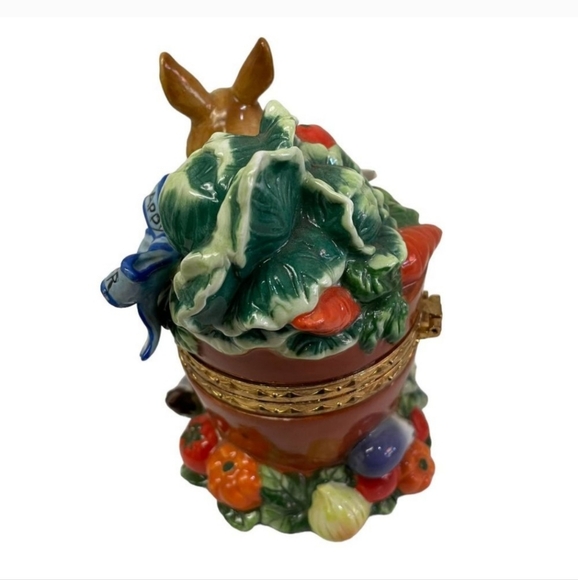 CWC Happy Easter Bunnies Spring Decor Hinged Porcelain Trinket Ring Box 6 x 4.5" - Picture 3 of 8